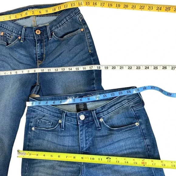 Levi's Mossimo Bundle of Two Denim Blue Jeans Skinny Mid Rise Stretchy Sizes 6S - Picture 12 of 15